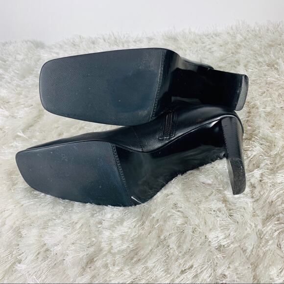 90s Black Square Toe Bootie Sz 8 Apostrophe Brand - Picture 3 of 10